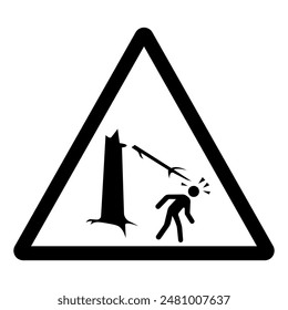 Beware Of Fallen Branches Symbol Sign, Vector Illustration, Isolate On White Background Label .EPS10