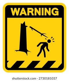 Beware Of Fallen Branches Warning Sign, Vector Illustration, Isolate On White Background Label.EPS10