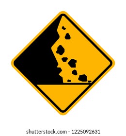 Beware Of Falling Rock Vector Sign