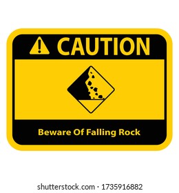 Beware Of Falling Rock Vector Sign