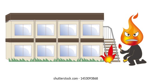 Cuidado con el fuego - incendiario y edificio