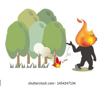 Beware Of Fire  -  Cigarette Littering In The Forest