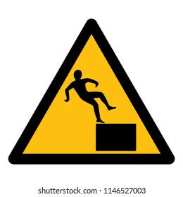 Beware High Level Drop Symbol Sign,Vector Illustration, Isolate On White Background Label. EPS10