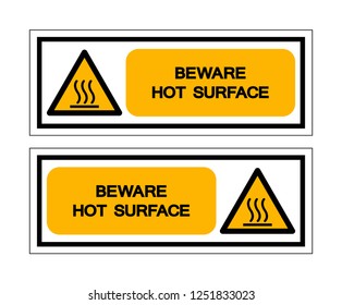 Beware Hot Surface Symbol Sign ,Vector Illustration, Isolate On White Background Label. EPS10