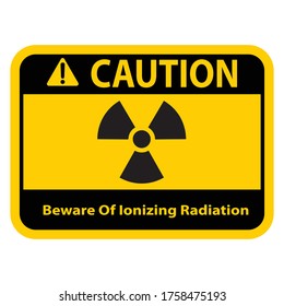 Beware Ionizing Radiation Hazard Warning Vector Stock Vector (Royalty ...