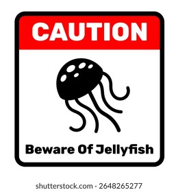 Beware of Jellyfish vector. Jellyfish sign symbol regulation. Sea animals caution sign printable symbol illustration