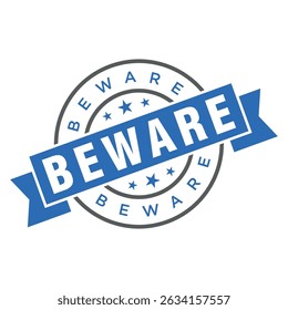 Beware Letter Rubber Stamp Template Design