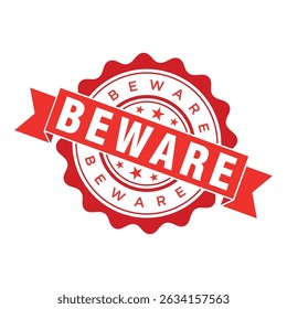 Beware Letter Rubber Stamp Template Design