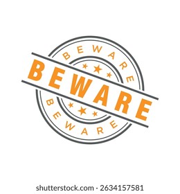 Beware Letter Rubber Stamp Template Design