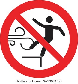 Beware of movement in windy conditions platform safety Sign | Symbol EPS | Icon | Vector 