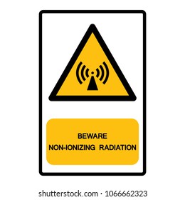 Beware Non-Ionizing Radiation Symbol Sign, Vector Illustration, Isolate On White Background Label .EPS10