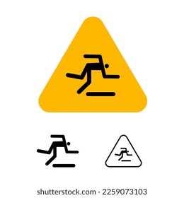 Beware obstacles signs illustrate on isolated background.
