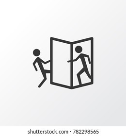 Beware of opening door icon symbol. Premium quality isolated attention element in trendy style.