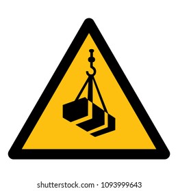 Beware Overhead Load Symbol, Vector Illustration, Isolated On White Background Label. EPS10 