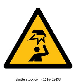Beware Overhead Obstacles Symbol ,Vector Illustration, Isolate On White Background Label. EPS10