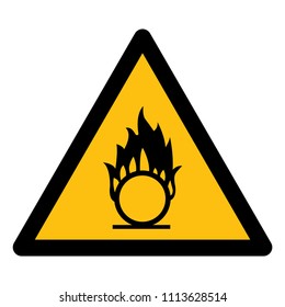 Beware Oxidizing Substance Symbol ,Vector Illustration, Isolate On White Background Label. EPS10 