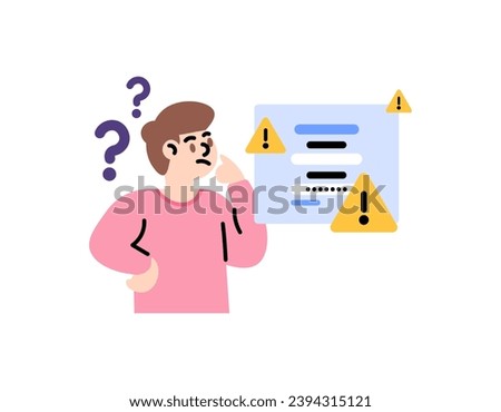Beware of phishing websites. A user is confused when he wants to log in. forgot password or incorrect password. The login page is dangerous or suspicious. commemoration. flat illustration concept