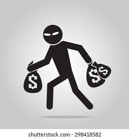 Beware pickpocket sign, pickpocket icon vector illustration