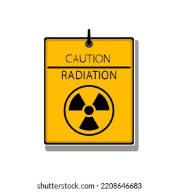 Beware Of Radiation Exposure. Caution Radiation Sign.