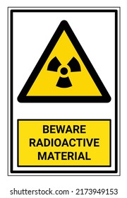 Beware Radioactive Material Yellow Vertical Square Stock Vector ...