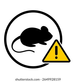 Beware of rat vector illustration. Attention for wild animal and hazardous animal for human. Animal symbol vector