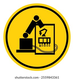 Beware of Robot Symbol Sign, Vector Illustration, Isolate On White Background Label.EPS10