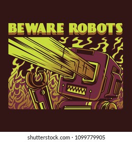 Beware Robots Illustration