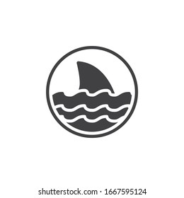 Beware sharks vector icon. filled flat sign for mobile concept and web design. Sharks Sign glyph icon. Symbol, logo illustration. Vector graphics