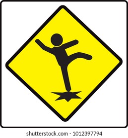 beware slip Sign, caution symbol, road symbol sign and traffic symbol design concept, vector illustration.