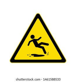 Beware Slippery Surface Sign Hazard Warning Stock Vector (Royalty Free ...