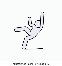 Beware of Slippery. Wet Floor Symbol.