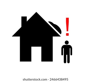 beware snow falling icon with human illustration vector. signage icon snow winter season