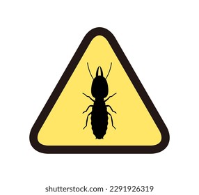Beware of termites. Warning mark style icon.