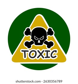 Tenga cuidado con la ilustración del logotipo de materiales tóxicos. Icono de Vector aislado sobre fondo blanco.