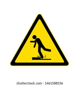 Beware tripping over on floor sign, Hazard warning symbol