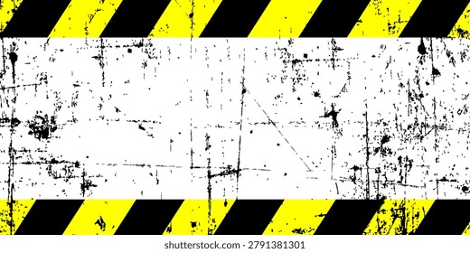 Beware of yellow warning lines. Hazard warning tapes should be heeded due to construction and crime. Modern vector illustration.