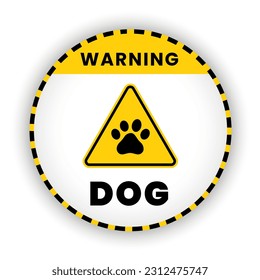 A bewared of dogs, sign, symbol, caution mark vector illustration design