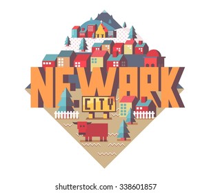 Bewark beautiful city to visit. vector cartoon