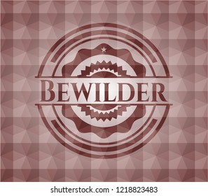 Bewilder red geometric pattern emblem. Seamless.