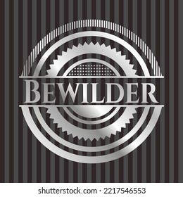 Bewilder silver badge. Vector Illustration. Mosaic. 