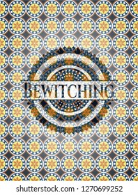 Bewitching arabesque emblem background. arabic decoration.