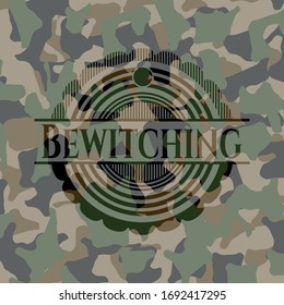 Bewitching camo emblem. Vector Illustration. Detailed.