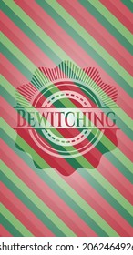 Bewitching christmas badge background. Vector Illustration. Detailed. 