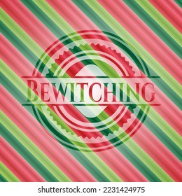 Bewitching christmas colors style badge. Vector Illustration. Detailed. 