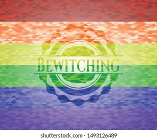 Bewitching lgbt colors emblem. Vector Illustration. Mosaic.