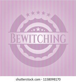 Bewitching pink emblem. Retro