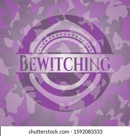 Bewitching pink on camouflaged texture. Vector Illustration. Detailed.