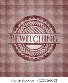 Bewitching red seamless badge with geometric pattern.