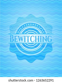 Bewitching sky blue water wave emblem background.