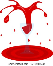 bewitching splash in a glass with red wine flying shiny drops concept of a popular alcoholic beverage object on a white background